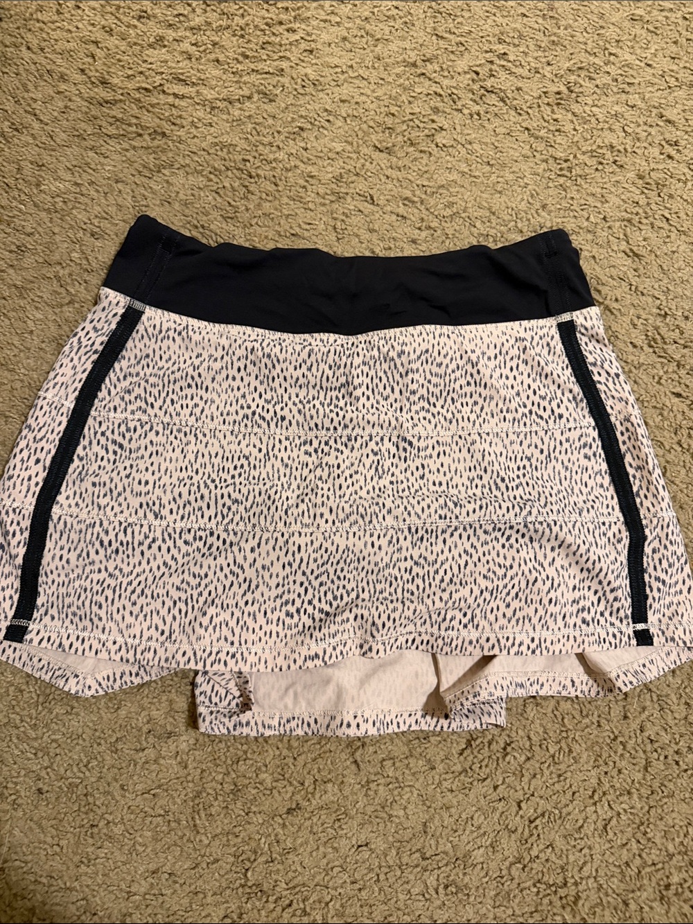 lululemon athletica Pale Pink Speckle Skort with Black Waistband and Trim